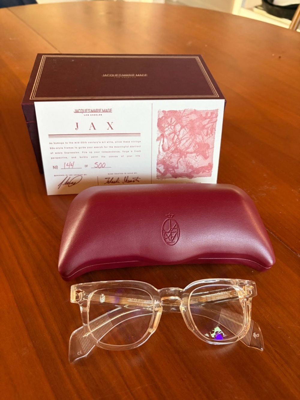 JAX Clear Glasses by Jacques Marie Mage